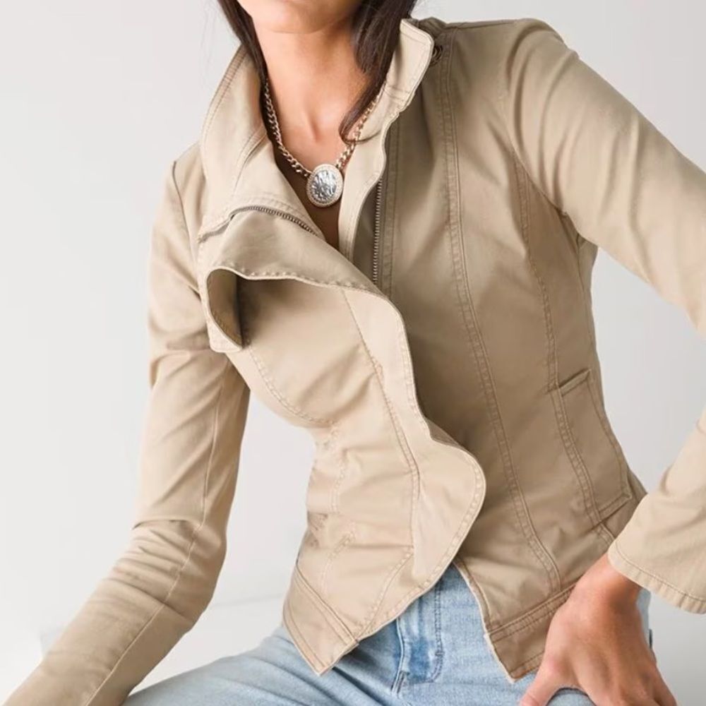 White House Black Market Ruffle Front Jacket